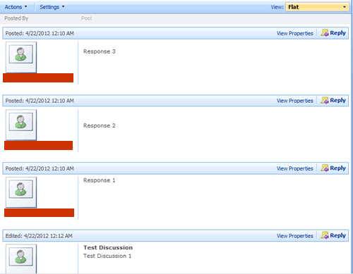 SharePoint 2007 discussion board view